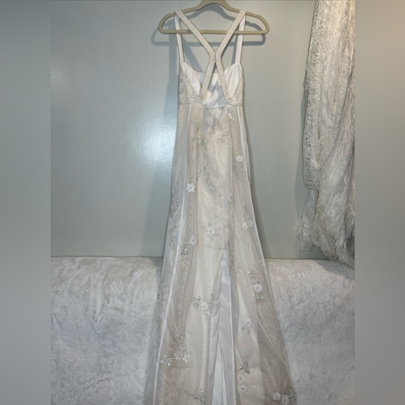 Anthropologie BHLDN Micheline Embellished Square Neck Column Wedding Dress 2 - Picture 10 of 12